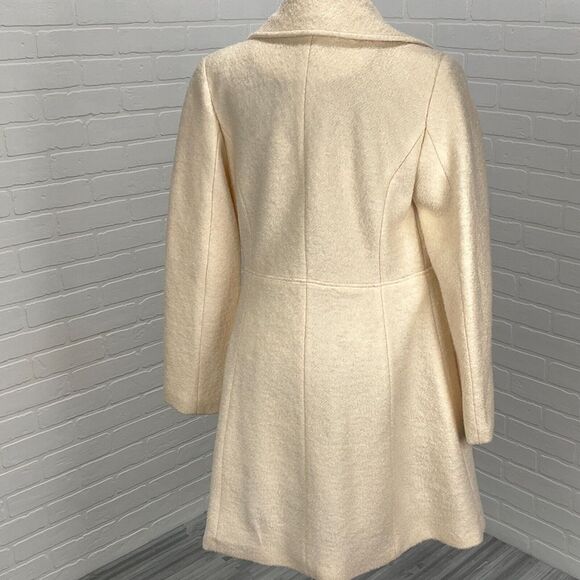 Preston & York Cream Wool-Blend Flared Coat with Wide Collar - Picture 3 of 11